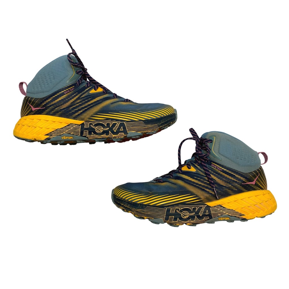 Hoka One One Speedgoat Mens 10.5 Blue Mid 2 GTX Gore-Tex Vibram Waterproof